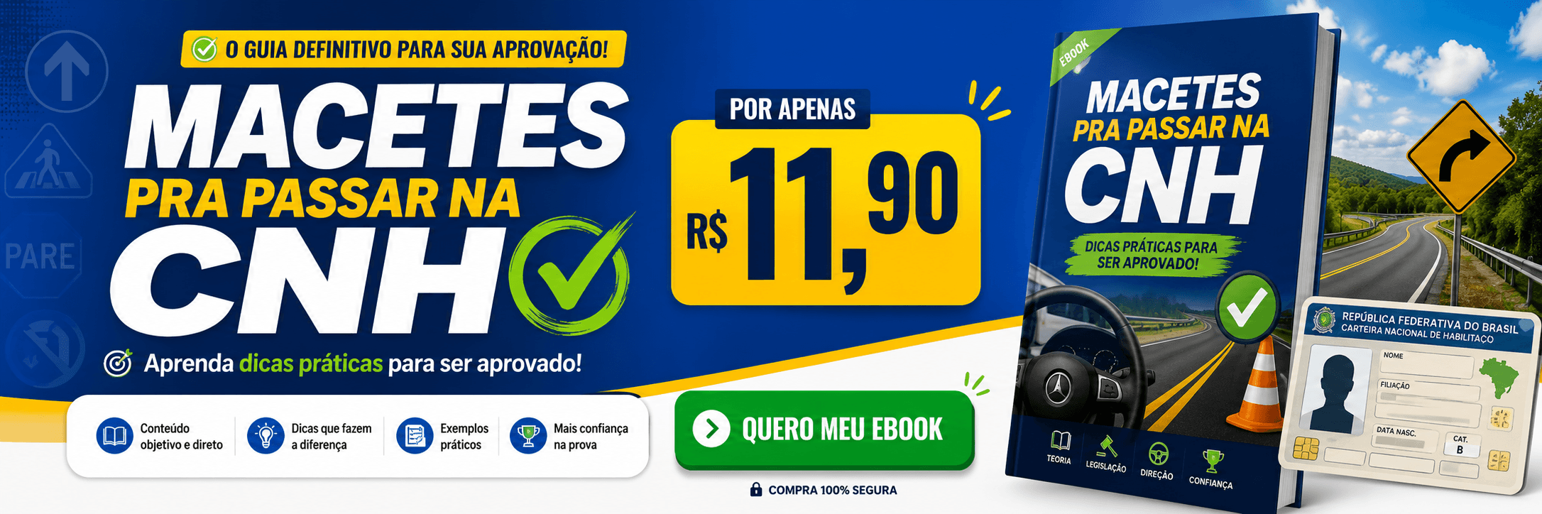 Macetes pra passar na CNH: ebook com dicas praticas para ser aprovado